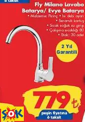 FLY MİLANO LAVABO BATARYA/EVYE BATARYA FLY MİLANO LAVABO BATARYA/EVYE BATARYA